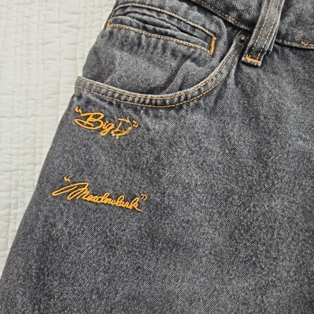 Platinum FUBU Harlem Globetrotters Jeans Big D Meadowlark Patches Removed 36x34 - Picture 10 of 15